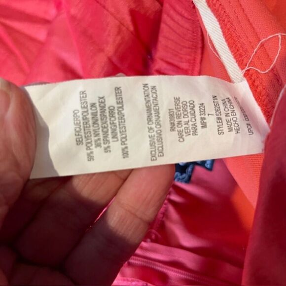 Sequin Hearts Women's Formal Coral Taffeta Ruched Rose Zip Back Mini Dress 7 - Picture 9 of 12